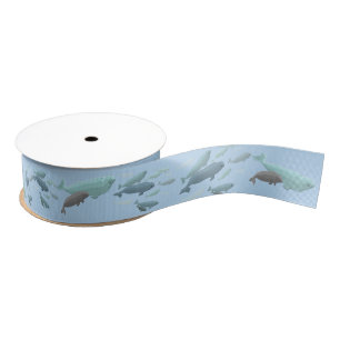 Gros-grain Ruban de béluga Béton de baleine Customisé ruban d