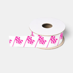 Gros-grain Ruban de emballage Checkered rose de drapeau