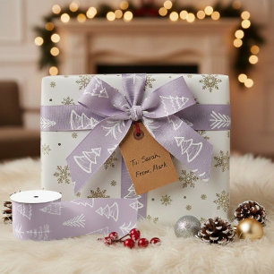 Gros-grain Ruban de Noël Doodle Sapin Emballage Cadeau 