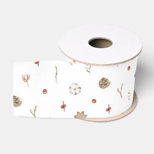 Gros-grain Ruban de Noël minimaliste avec pommes de pin