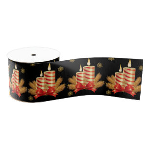 Gros-grain Ruban décoratif de Noël, Bougie de Noël