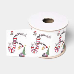 Gros-grain Ruban décoratif de Noël, Chatons de chat de miel