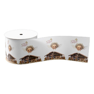 Gros-grain Ruban décoratif de Noël, Jésus Christ