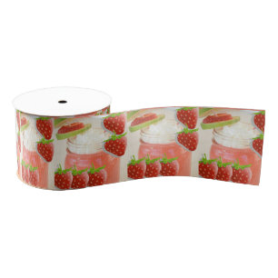 Gros-grain ruban décoratif fraise daquirri