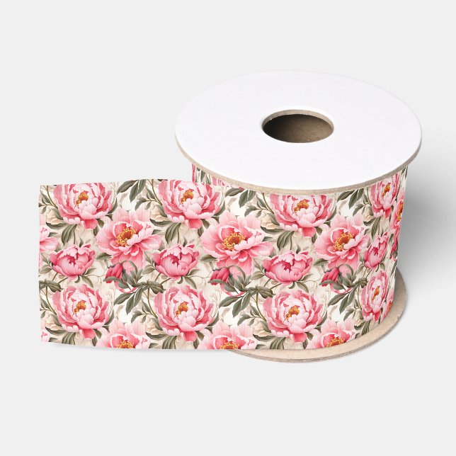Gros-grain Ruban d'impression florale (Bobine)