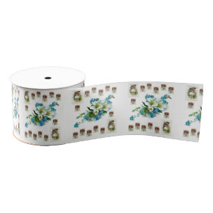 Gros-grain ruban floral