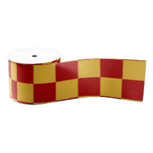 Gros-grain Ruban Grosgrain à carreaux rouges et dorés de sorc