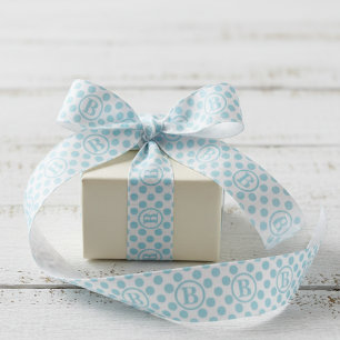 Gros-grain Ruban Grosgrain Pastel Bleu à Pois 1,5