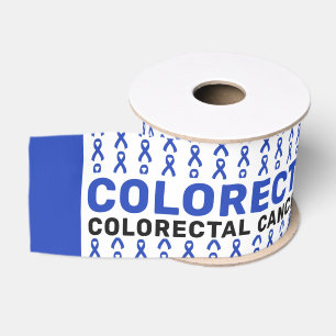 Gros-grain Ruban Motif de sensibilisation au cancer colorecta