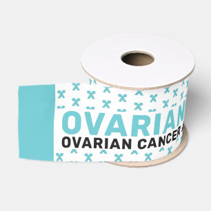 Gros-grain Ruban Motif de sensibilisation au cancer de l'ovai