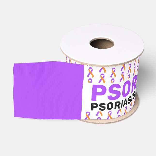 Gros-grain Ruban Motif de sensibilisation au psoriasis (Bobine)