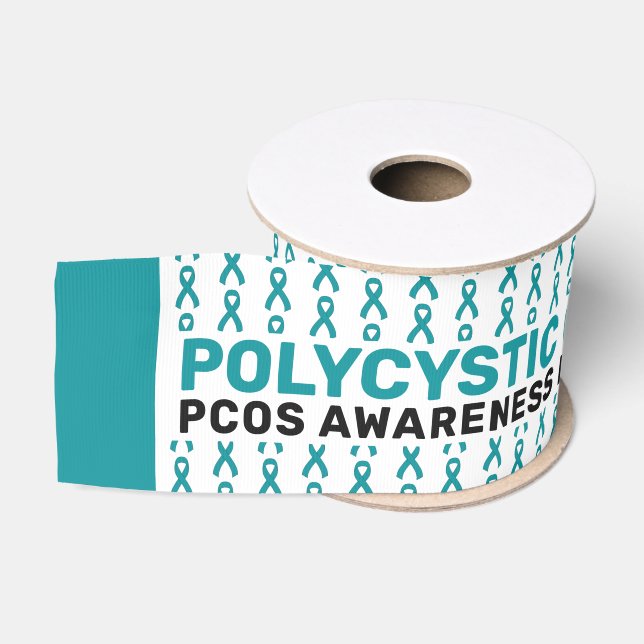 Gros-grain Ruban Motif de sensibilisation PCOS (Bobine)