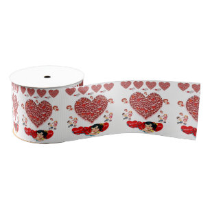 Gros-grain véntines de ruban décoratif amour
