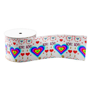 Gros-grain véntines de ruban décoratif amour
