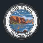 Gros Morne National Park Canada Travel Art Vintage Magnet<br><div class="desc">Gros Morne National Park vector art design. The Park has fjords and mountains that tower above a diverse panorama of beaches and bogs,  forests and barren cliffs.</div>
