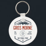 Gros Morne National Park Canada Vintage Distressed Keychain<br><div class="desc">Gros Morne National Park Distressed Badge with unique park themed maple leaf design. The Park has fjords and mountains that tower above a diverse panorama of beaches and bogs,  forests and barren cliffs.</div>
