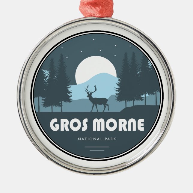 Gros Morne National Park Deer Metal Ornament (Front)