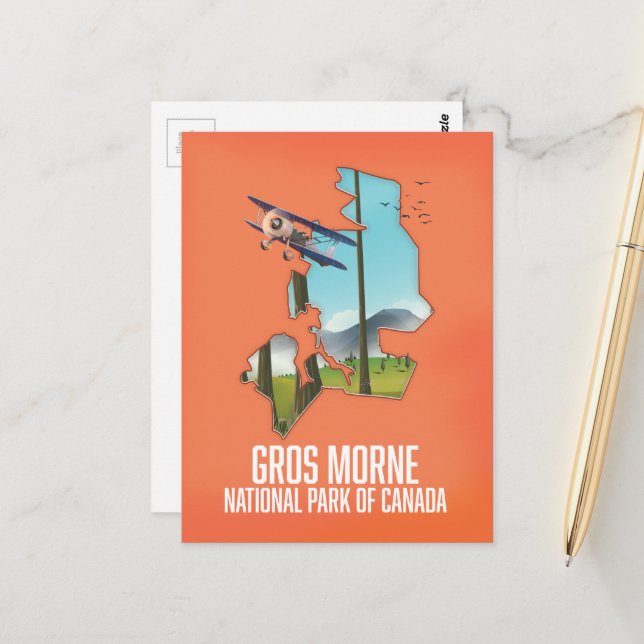 Gros Morne national park of canada map Postcard (Front/Back In Situ)