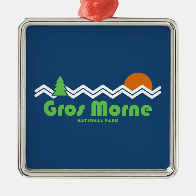 Gros Morne National Park Retro Metal Ornament (Front)