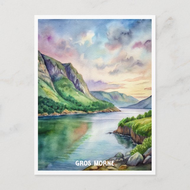 Gros Morne National Park Watercolor Painting  Postcard (Front)