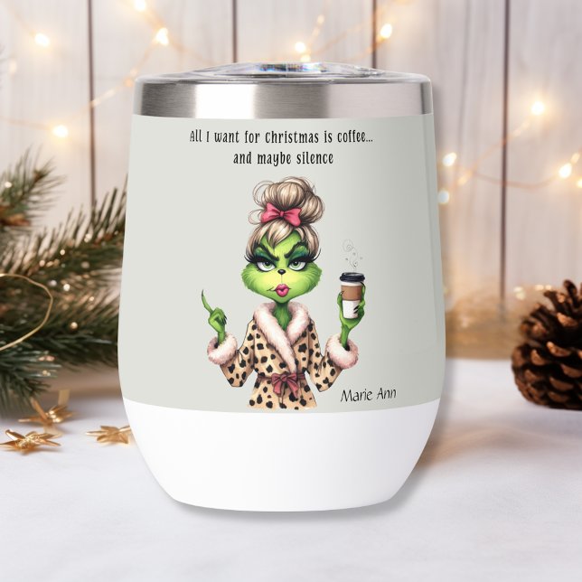 Gros Noël Grumpy Green Fur Femmes-Maman (Créateur téléchargé)