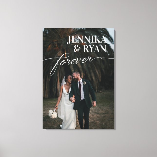 Gros Noms Toile Blanche pour toujours Mariage Phot (Recto)