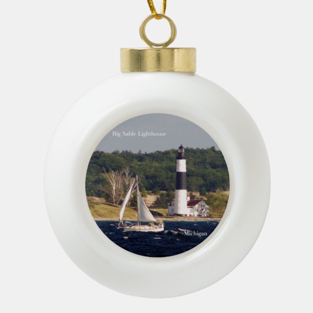 Gros phare de Sable Point et ornement de bateau (Devant)