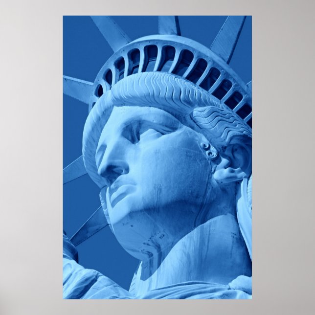 Gros plan Poster de la Statue bleue de la Liberté (Devant)