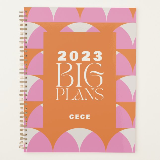 Gros plans géométriques roses modernes (Devant)