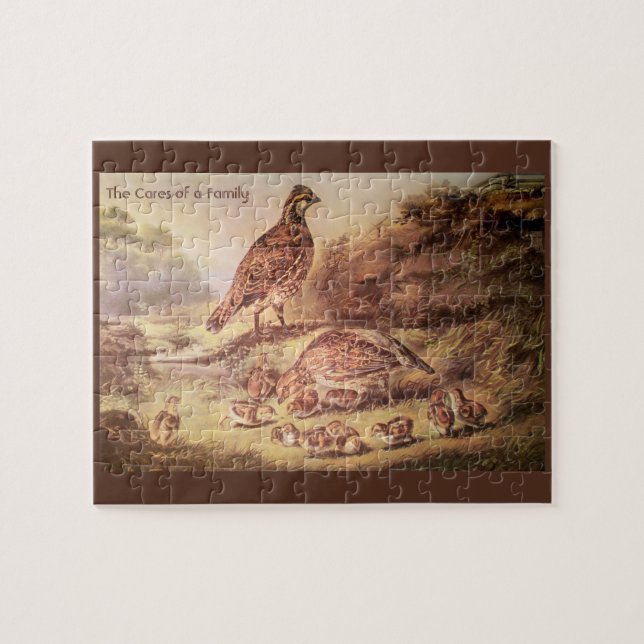Gros puzzle Quail Family (500 pièces) (Horizontal)
