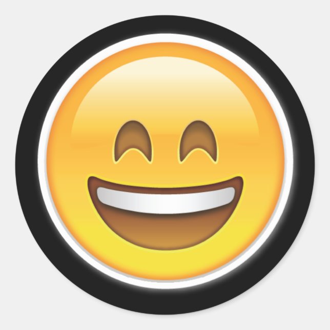 gros sourire heureux autocollants émoji (Devant)