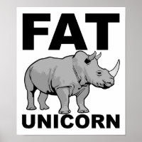 Gros Unicorn Rhino Drôle Poster