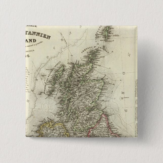Grossbritannien, Ireland 2 Inch Square Button (Front)