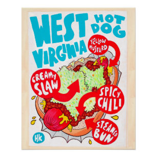 Grosse affiche de chien chaud de Virginie-Occident