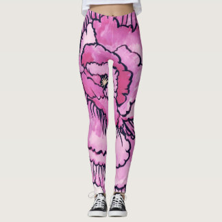 Grosse collection de fleurs roses leggings 