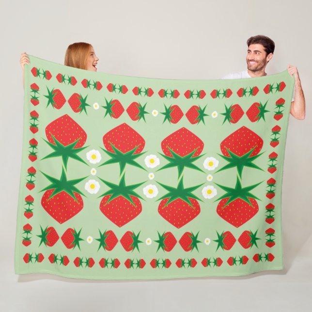 Grosse couverture en polaire fraise (En situation)