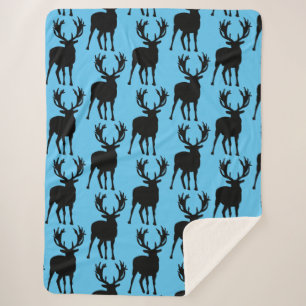 Grosse couverture Sherpa de cerfs