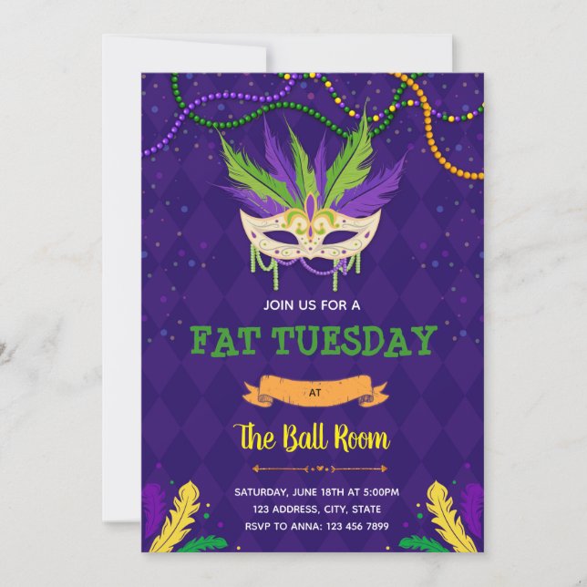 Grosse invitation de partie de mardi (Devant)