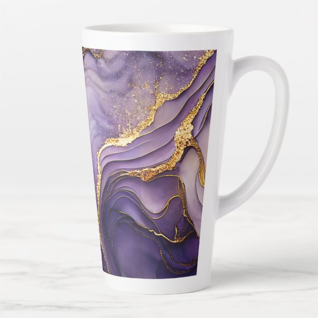 Grosse Mug en latte marbrée violette (Droite)