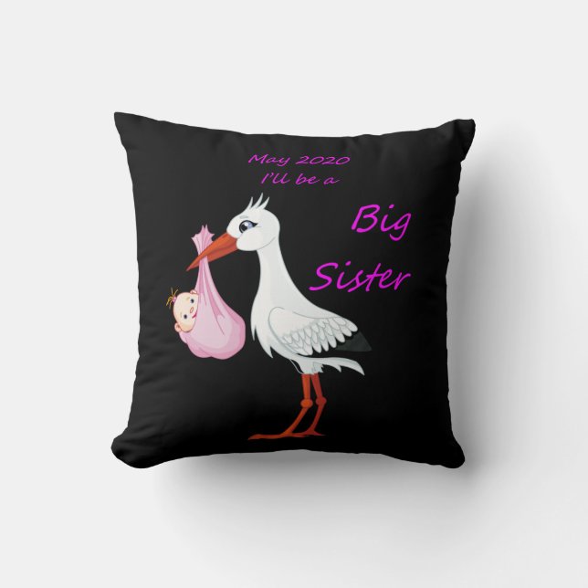 Grosse Soeur Lancer Oreiller Baby Stork Mai 2020 (Recto)