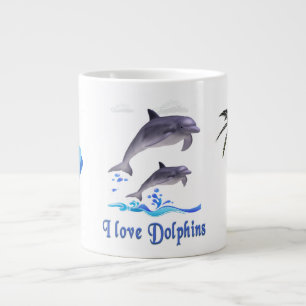 Grosse tasse de café dauphins