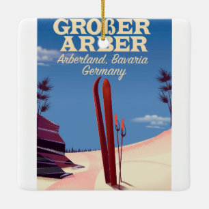 Großer Arber, Arberland, Bavarian German ski Ceramic Ornament