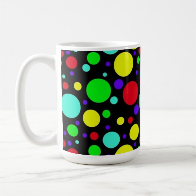 Grosses bulles Mug noire (11oz, 15oz) (Gauche)