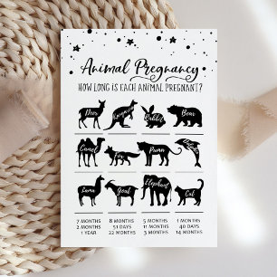Grossesse animale avec réponse Carte Baby shower