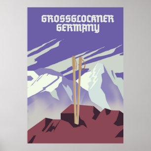 Grossglockner Germany mountain poster. Poster