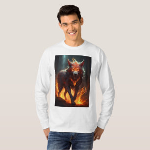 Grotesque Démonique Wolf T-Shirt Design"