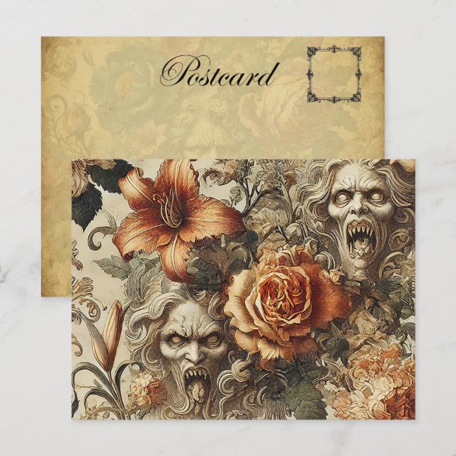Grotesque Elegance – Gothic Victorian Holiday Postcard (Front/Back)