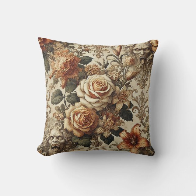 Grotesque Elegance – Gothic Victorian  Throw Pillow (Front)