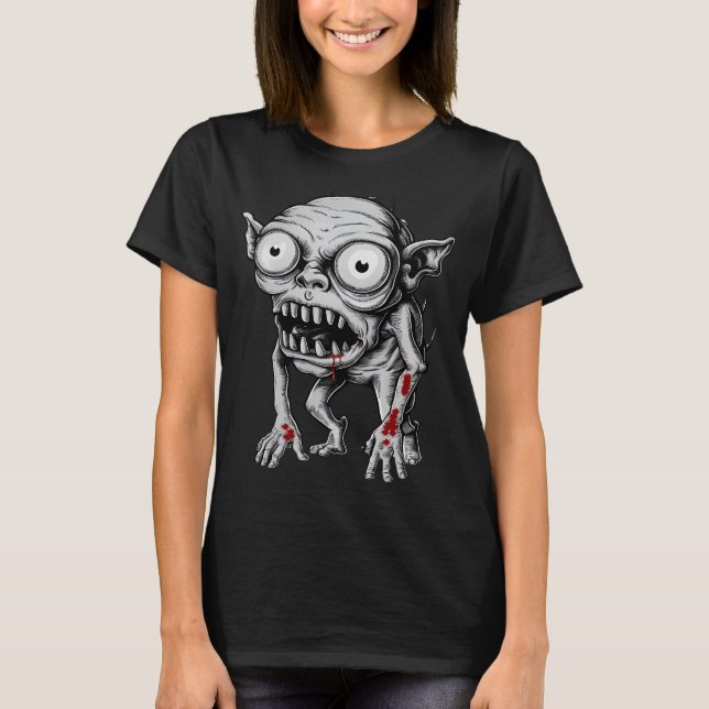 Grotesque Goblin with Bloody Hands T-Shirt (Front)