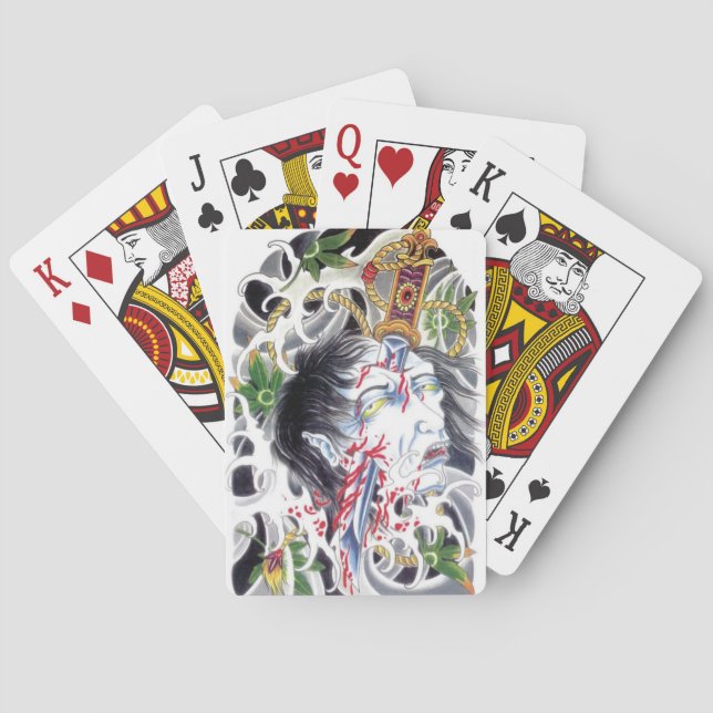 Grotesque Head & Sword Playing Cards (Back)